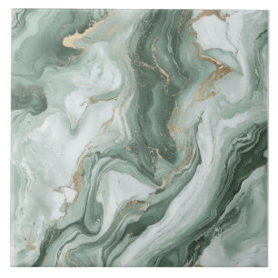 Azulejo Mármol Abstracto Verde Salvia