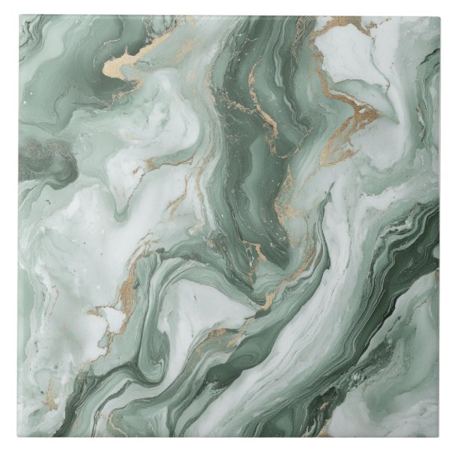 Azulejo Mármol Abstracto Verde Salvia (Frente)