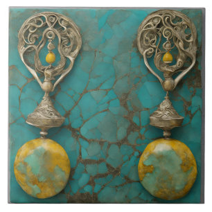 Azulejo Mármol Amarillo Arte Escultura de Metal