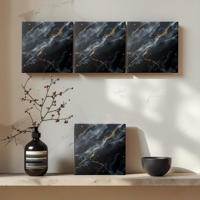 Azulejo Mármol Azul Negro con Brillo Dorado ID1172c (Subido por el creador)