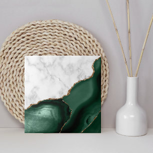 Azulejo Mármol Blanco Agata Verde Esmeralda Dorado