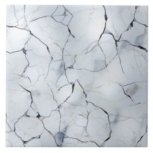 Azulejo Mármol Blanco Agrietado de Lujo