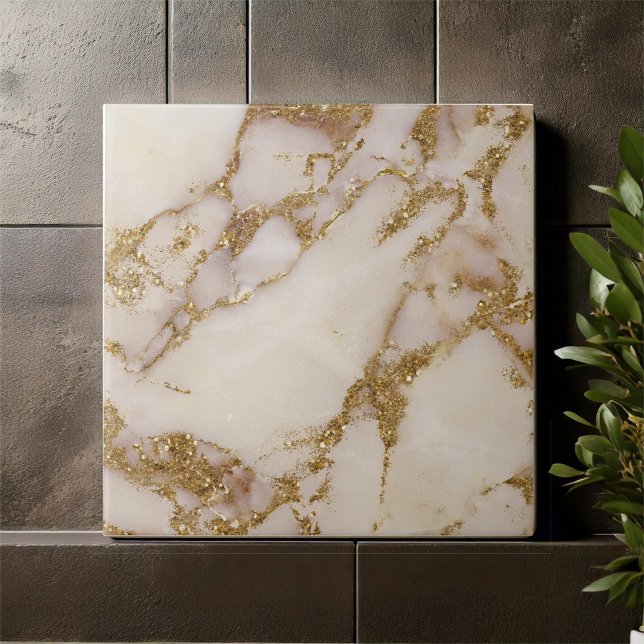 Azulejo Mármol Blanco con Brillo Dorado ID1171c (Subido por el creador)