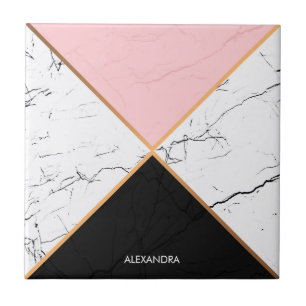 Azulejo Mármol blanco con las líneas de oro