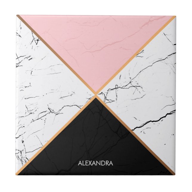 Azulejo Mármol blanco con las líneas de oro (Frente)
