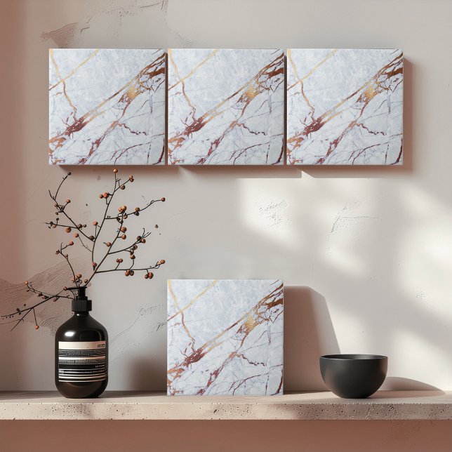 Azulejo Mármol Blanco con Venas de Bronce ID1182b (Subido por el creador)