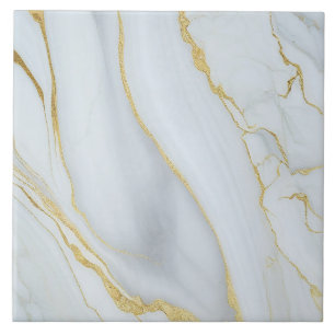 Azulejo Mármol Blanco con Venas de Oro Fino Fluyente
