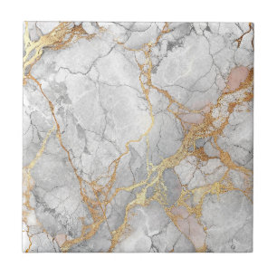 Azulejo Mármol Blanco de Lujo Piedra y Patrón de Vena Dora