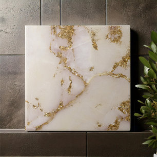 Azulejo Mármol Blanco Dorado Glitter ID1171a