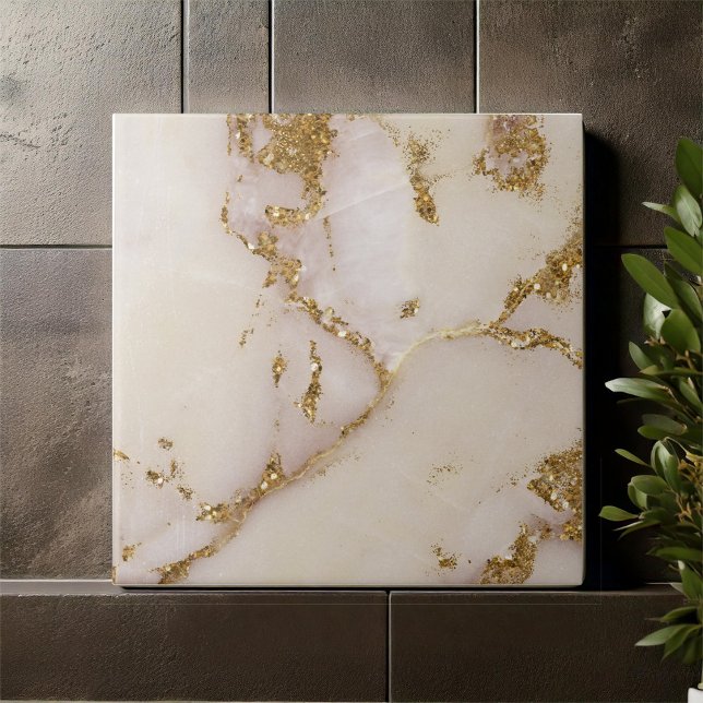 Azulejo Mármol Blanco Dorado Glitter ID1171a (Subido por el creador)