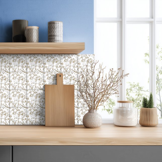 Azulejo Mármol Blanco Gris Dorado Moderno (Subido por el creador)