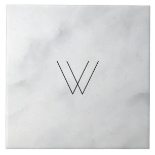 Azulejo Mármol blanco monograma