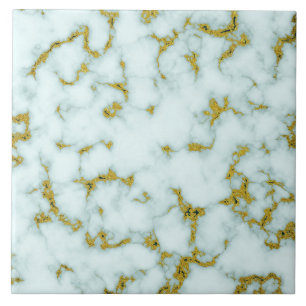 Azulejo Mármol blanco y dorado  Mosaico cerámico Persona