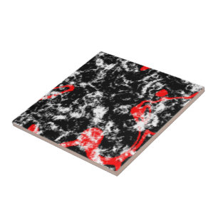 Azulejo Mármol blanco y negro rojo
