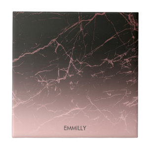 Azulejo Mármol color de rosa negro