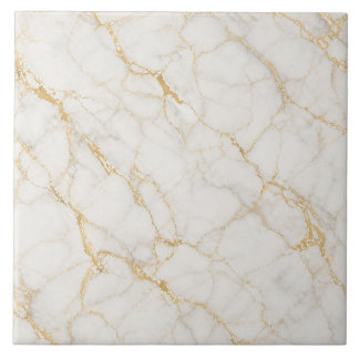 Azulejo Mármol de Oro Blanco Patrón Continuo de Lujo