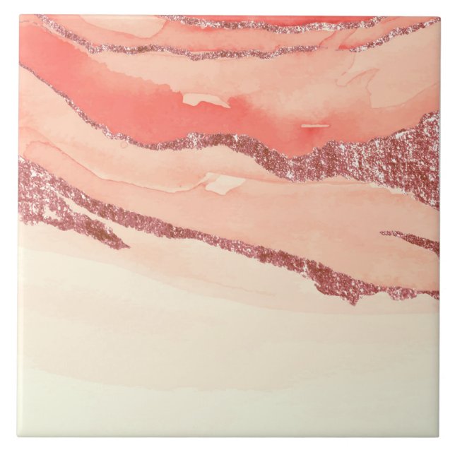 Azulejo Mármol de oro Rosa y Purpurina (Frente)