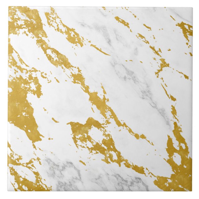 Azulejo Mármol elegante style6 - oro y blanco (Frente)