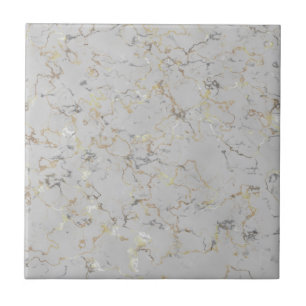 Azulejo Mármol gris con venas doradas