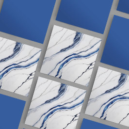Azulejo Mármol Minimalista blanco y azul moderno