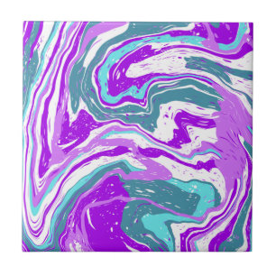 Azulejo Mármol morado, Verde azulado, turquesa, arte fluid