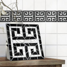 Mármol negro de mosaico roto griego