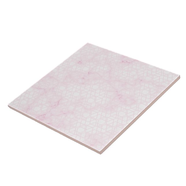 Azulejo Mármol polvoriento geométrico rosa (Lado)