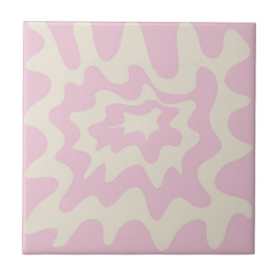 Azulejo Mármol rosa Groovy banda ondulada Primavera modern