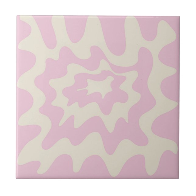 Azulejo Mármol rosa Groovy banda ondulada Primavera modern (Frente)