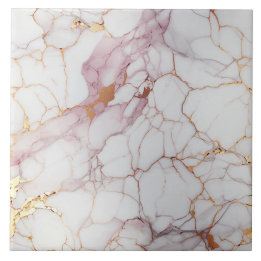 Azulejo Mármol rosa y blanco agrietado con dorado
