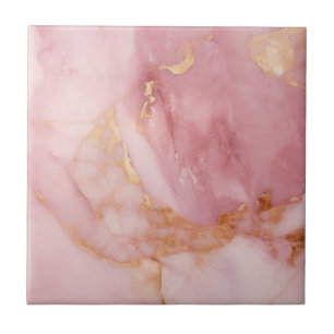 Azulejo Mármol rosa y dorado