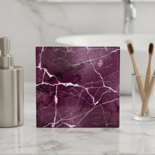 Azulejo Mármol Tonos de Joyas Abstracto Ciruela Púrpura ID
