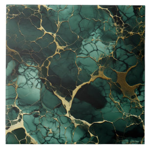 Azulejo Mármol Turquesa, Venas Doradas, Elegancia Sin Cost