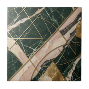 Azulejo Mármol Verde Esmeralda Besado Geométrico Abstracto