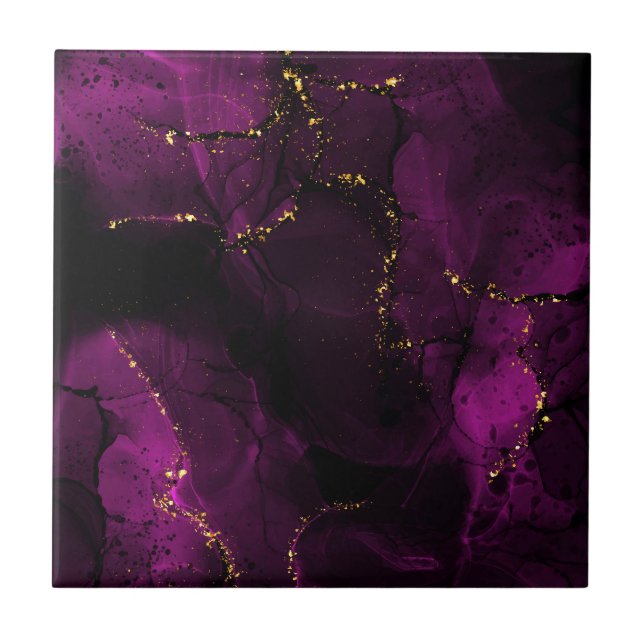 Azulejo Mármol violeta y dorado (Frente)