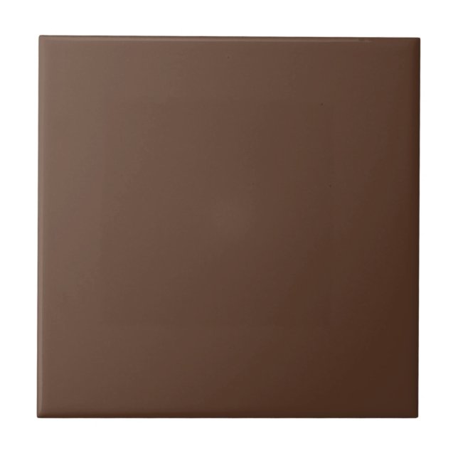 Azulejo Marrón Chocolate Moderno Color Sólido Plano (Frente)