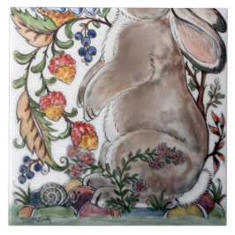 Azulejo Marrón Conejo Marrón Bird Mural Floral Inferior Ca