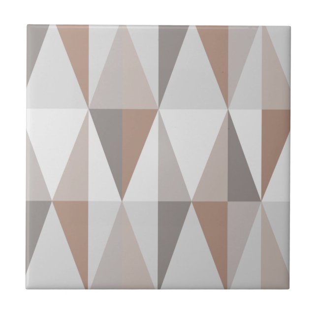 Azulejo Marrón de triángulos modernos de mediados del sigl (Frente)