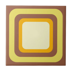 Azulejo Marrón Retro Amarillo Naranja Beige