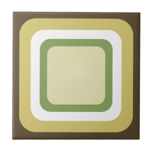 Azulejo Marrón Retro Verde Blanco