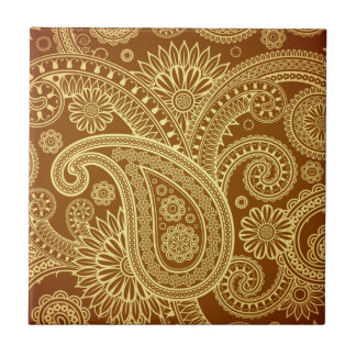 Azulejo Marrón y oro Paisley pattern.png