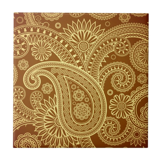 Azulejo Marrón y oro Paisley pattern.png (Frente)