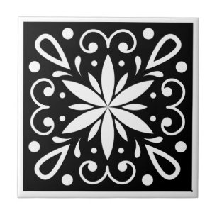 Azulejo Marroquí Blanco y Negro