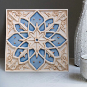 Azulejo Marroquí Floral de Relieve Falso Acento de