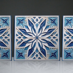 Azulejo Marroquí Floral de Relieve Falso Acento de