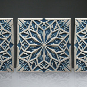 Azulejo Marroquí Floral de Relieve Falso Acento de