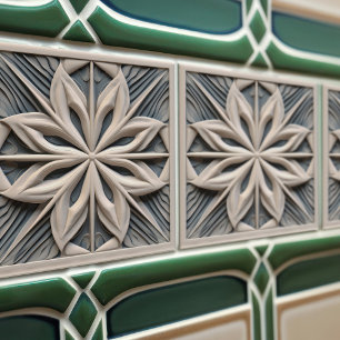 Azulejo Marroquí Floral de Relieve Falso Acento de