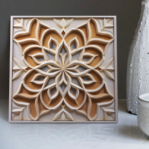 Azulejo Marroquí Floral de Relieve Falso Acento de