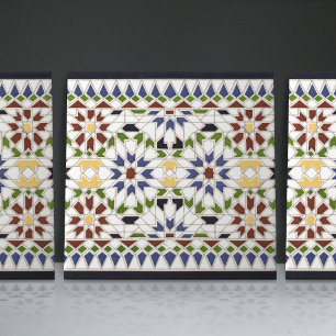 Azulejo Marroquí Floral Geométrico para decoración
