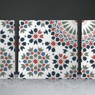 Azulejo Marroquí Floral Geométrico para decoración